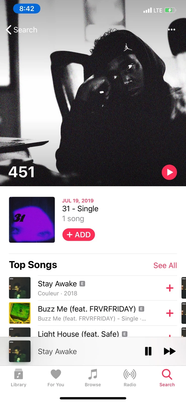 451 artist page on Apple Music using the campaign portrait.