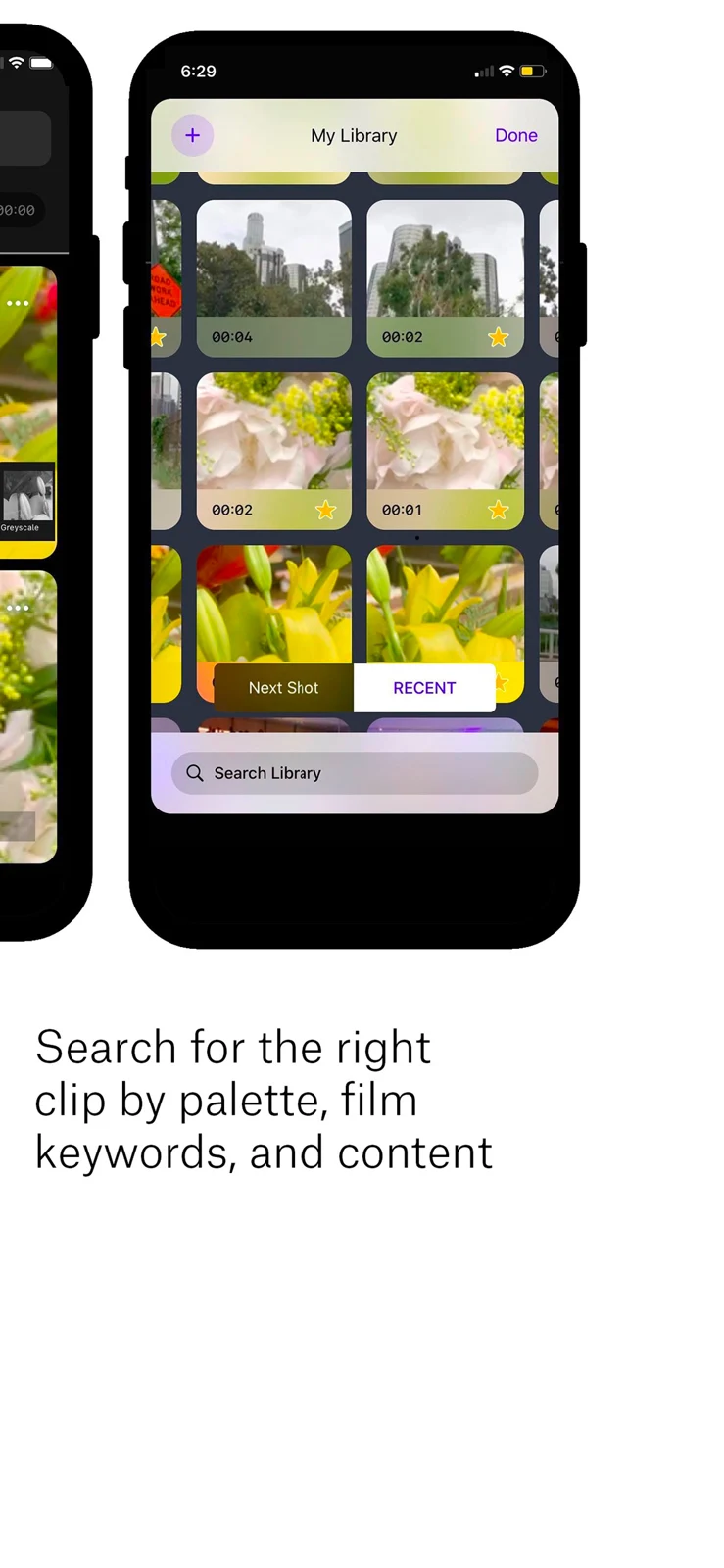 App Store panel showing library search by color palette and subject.