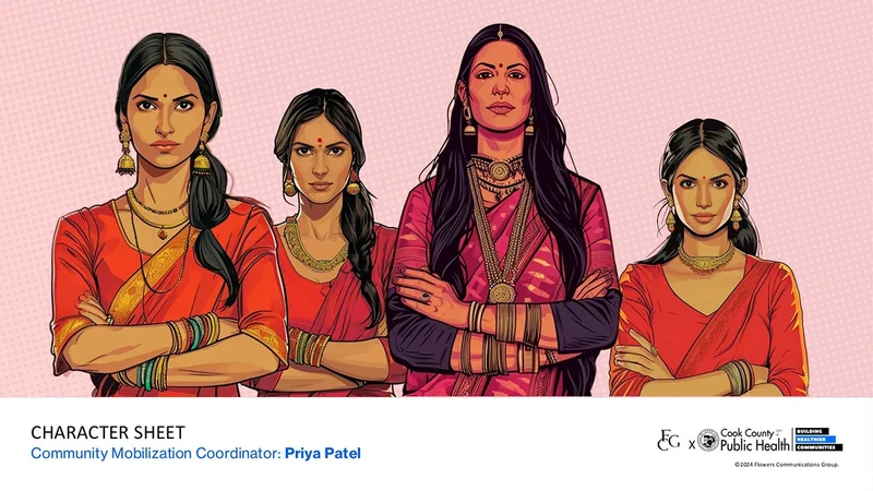 Public Health Heroes League development deck: Community mobilization coordinator · visual character explorations