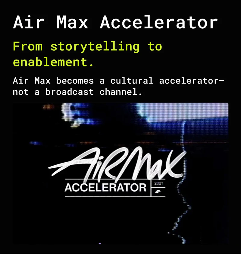 Air Max Accelerator concept slide.