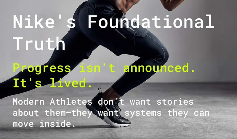 Nike’s Foundational Truth slide with a runner in motion.