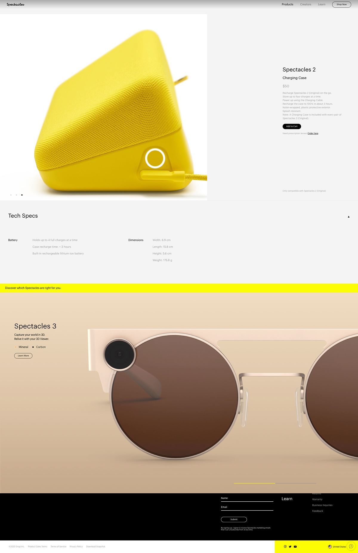 Spectacles website — view 4